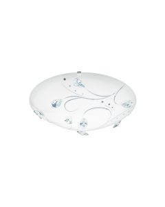 Eglo Sorrenta Κλασική Γυάλινη Πλαφονιέρα Οροφής με Ενσωματωμένο LED σε Λευκό χρώμα 31.5cm 95689