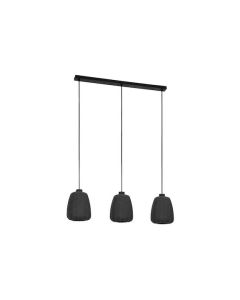 Eglo Κρεμαστό Φωτιστικό Τρίφωτο για Ντουί E27 Μαύρο 43962