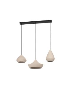 Eglo Κρεμαστό Φωτιστικό Τρίφωτο για Ντουί E27 Μπεζ 390269