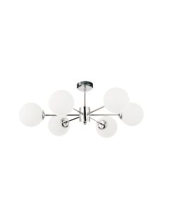 InLight Κρεμαστό φωτιστικό από χρώμιο μέταλλο και λευκή οπαλίνα 6XG9 D:55cm 5014-6