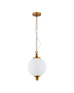 SE21-AB-25 LOCKE ANTIQUE BRASS PENDANT & OPAL GLASS Γ3 HOMELIGHTING 77-8218