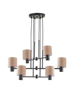 SE21-BL-100-SH3 ADEPT PENDANT Black Metal Pendant Brown Shade+ HOMELIGHTING 77-8872