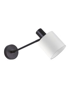 SE21-BL-22-SH1 ADEPT BLACK WALL LAMP WHITE SHADE+ HOMELIGHTING 77-8319