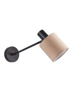 SE21-BL-22-SH3 ADEPT WALL LAMP Black Wall Lamp Brown Shade+ HOMELIGHTING 77-8869