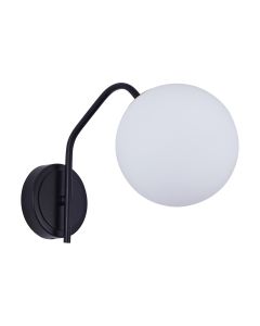 SE21-BL-25 FLAKE BLACK WALL LAMP OPAL GLASS Β1 HOMELIGHTING 77-8289