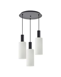 SE21-BL-4-3BL-GL3 ADEPT TUBE Black Pendant White Glass+ HOMELIGHTING 77-8565