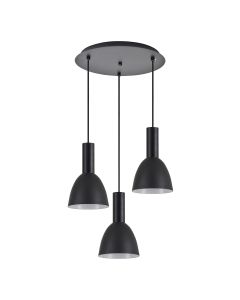 SE21-BL-4-3BL-MS2 ADEPT TUBE Black Pendant Black Metal Shade+ HOMELIGHTING 77-8551