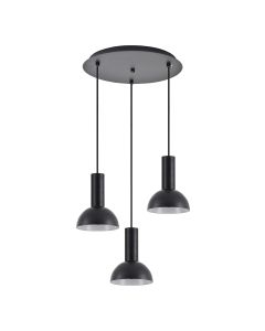 SE21-BL-4-3BL-MS3 ADEPT TUBE Black Pendant Black Metal Shade+ HOMELIGHTING 77-8558