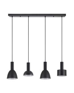 SE21-BL-4-4BL-MS123 ADEPT FLEX Black Pendant Black Metal Shade+ HOMELIGHTING 77-8912