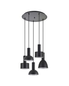 SE21-BL-4-5BL-MS123 ADEPT FLEX Black Pendant Black Metal Shade+ HOMELIGHTING 77-8911