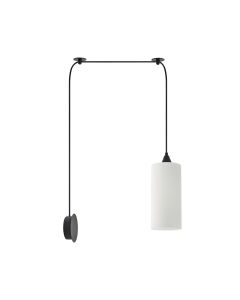 SE21-BL-4-BL1W-GL3 ADEPT TUBE Black Matt Wall Lamp White Glass+ HOMELIGHTING 77-8999