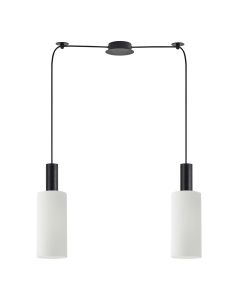 SE21-BL-4-BL2-GL3 ADEPT TUBE Black Pendant White Glass+ HOMELIGHTING 77-8564