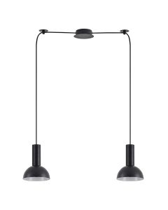 SE21-BL-4-BL2-MS3 ADEPT TUBE Black Pendant Black Metal Shade+ HOMELIGHTING 77-8557