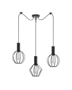 SE21-BL-4-BL3-GR12 ADEPT FLEX Black Pendant Black Metal Grid+ HOMELIGHTING 77-8909
