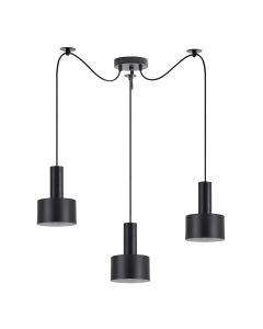 SE21-BL-4-BL3-MS1 ADEPT TUBE Black Pendant Black Metal Shade+ HOMELIGHTING 77-8542