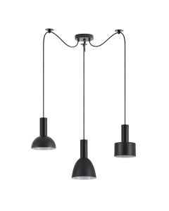 SE21-BL-4-BL3-MS12 ADEPT FLEX Black Pendant Black Metal Shade+ HOMELIGHTING 77-8914