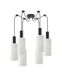 SE21-BL-4-BL6-GL3 ADEPT TUBE Black Pendant White Glass+ HOMELIGHTING 77-8562