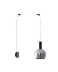 SE21-BL-4-NM1W-GL2 ADEPT TUBE Black Matt Wall Lamp Smoked Glass+ HOMELIGHTING 77-8819
