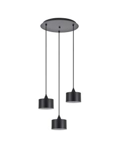 SE21-BL-B10-3BL-MS1 ADEPT PENDANT Black Metal Shade + HOMELIGHTING 77-9039