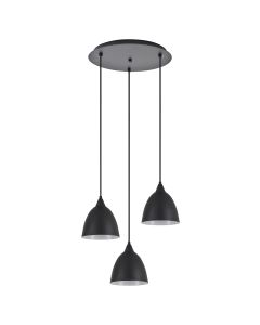 SE21-BL-B10-3BL-MS2 ADEPT PENDANT Black Metal Shade + HOMELIGHTING 77-9047