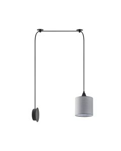 SE21-BL-B10-BL1W-SH2 ADEPT PENDANT Grey Fabric Wall Lamp + HOMELIGHTING 77-9008