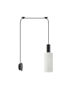 SE21-BL-GL3 ADEPT TUBE Black Matt Wall Lamp White Glass+ HOMELIGHTING 77-8820