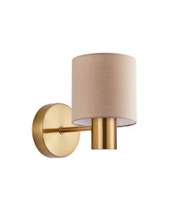 SE21-GM-16-SH3 ADEPT GOLD MATT WALL LAMP BROWN SHADE+ HOMELIGHTING 77-8306