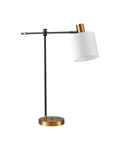 SE21-GM-36-SH1 ADEPT TABLE LAMP Gold Matt and Black Metal Table Lamp White Shade+ HOMELIGHTING 77-8876