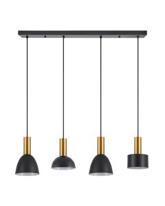 SE21-GM-4-4BL-MS123 ADEPT FLEX Gold Matt Pendant Black Metal Shade+ HOMELIGHTING 77-8942