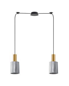 SE21-GM-4-BL2-GL1 ADEPT TUBE Gold Matt Pendant Smoked Glass+ HOMELIGHTING 77-8577