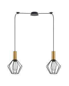SE21-GM-4-BL2-GR1 ADEPT TUBE Gold Matt Pendant Black Metal Grid+ HOMELIGHTING 77-8620