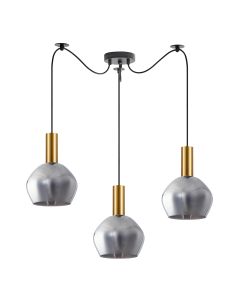 SE21-GM-4-BL3-GL2 ADEPT TUBE Gold Matt Pendant Smoked Glass+ HOMELIGHTING 77-8583