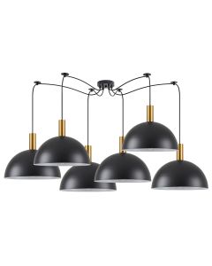 SE21-GM-4-BL6-MS40 ADEPT TUBE Gold Matt Pendant Black Metal Shade+ HOMELIGHTING 77-8589