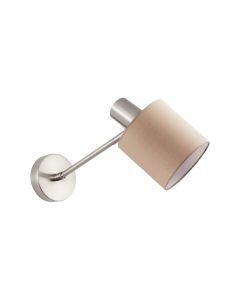 SE21-NM-22-SH3 ADEPT WALL LAMP Nickel Matt Wall lamp Brown Shade+ HOMELIGHTING 77-8330