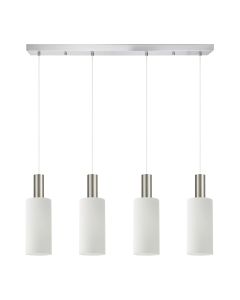 SE21-NM-4-4NM-GL3 ADEPT TUBE Nickel Matt Pendant White Glass+ HOMELIGHTING 77-8476