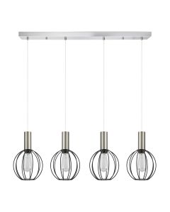 SE21-NM-4-4NM-GR2 ADEPT TUBE Nickel Matt Pendant Black Metal Grid+ HOMELIGHTING 77-8448