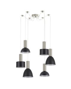 SE21-NM-4-BL6-MS12 ADEPT FLEX Nickel Matt Pendant Black Metal Shade+ HOMELIGHTING 77-8928