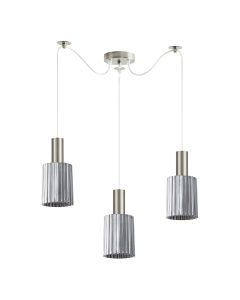 SE21-NM-4-GL1-NM3 ADEPT TUBE Nickel Matt Pendant Smoked Glass+ HOMELIGHTING 77-8394