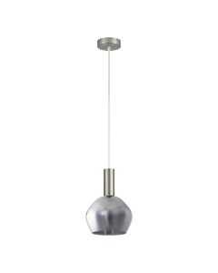 SE21-NM-4-GL2 ADEPT TUBE Nickel Matt Pendant Smoked Glass+ HOMELIGHTING 77-8399