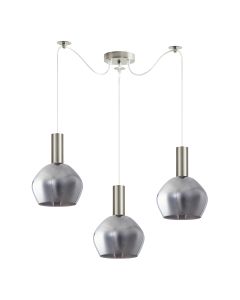 SE21-NM-4-GL2-NM3 ADEPT TUBE Nickel Matt Pendant Smoked Glass+ HOMELIGHTING 77-8401