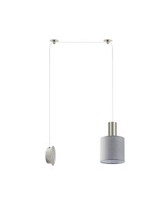 SE21-NM-4-NM1W-SH2 ADEPT TUBE Nickel Matt Wall Lamp Gray Fabric Shade+ HOMELIGHTING 77-8797