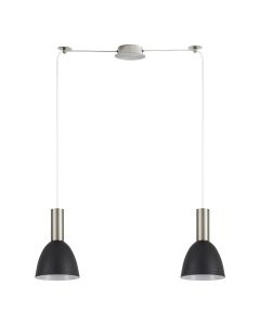 SE21-NM-4-NM2-MS2 ADEPT TUBE Nickel Matt Pendant Black Metal Shade+ HOMELIGHTING 77-8459