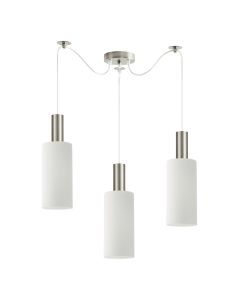 SE21-NM-4-NM3-GL3 ADEPT TUBE Nickel Matt Pendant White Glass+ HOMELIGHTING 77-8472