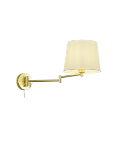 Απλίκα Επίτοιχη με Σπαστό Βραχίονα Μονόφωτη 1xE27 Μέταλλο Brass Mat-Αμπαζούρ Trio Lighting Lyon 209100108