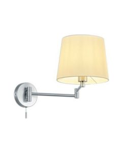 Απλίκα Επίτοιχη με Σπαστό Βραχίονα Μονόφωτη 1xE27 Μέταλλο Νίκελ Ματ -Αμπαζούρ Trio Lighting Lyon 209100107