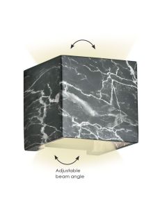 Απλίκα Επιτοίχια IP65 12w Led 3000K 828 lm Ρυθμιζόμενη Γωνία 75° Μαύρο "Μάρμαρο" Viokef Davos 4202803