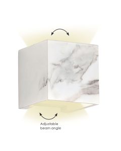 Απλίκα Επιτοίχια IP65 12w Led  828 lm Ρυθμιζόμενη Γωνία 75° Λευκό "Μάρμαρο" Viokef Davos 4202802