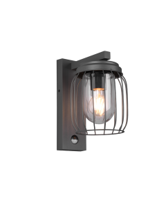 Επιτοίχιο Φαναράκι Ανθρακί με Αισθητήρα Κίνησης 16xH28cm Εξ.Χώρου IP44 1xE27 Trio Lighting Tuela 210869142