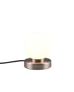 Επιτραπέζιο Πορτατίφ 12xH15cm 1xE14 Touch Λευκό Καπέλο Ασημί Βάση Trio Lighting Prinz II R54011001