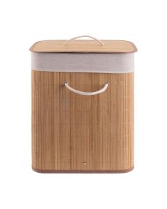 Καλάθι Απλύτων Ορθογώνιο Πτυσσόμενο 60lt Bamboo Essential  Estia Home Art 02-12816